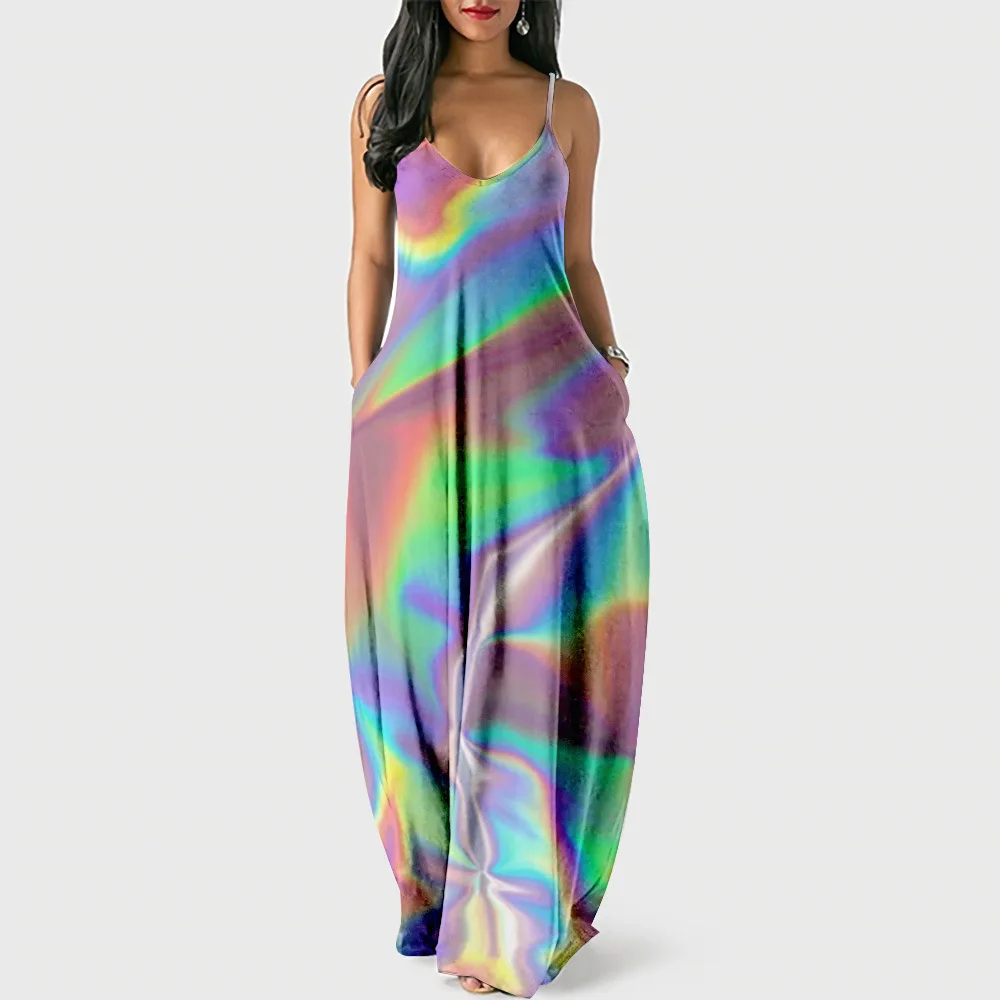 

2022 New Elegant Suspender Dress Summer Women Sleeveless Sexy Long Pullover Dresses Clothes