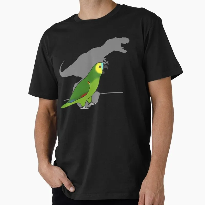 t-rex blue fronted amazon parrot Funny Cockatiel Gift T-shirt Birds T-Rex Shadow Graphic Clothes All Size Tops Unisex Tee S-6XL