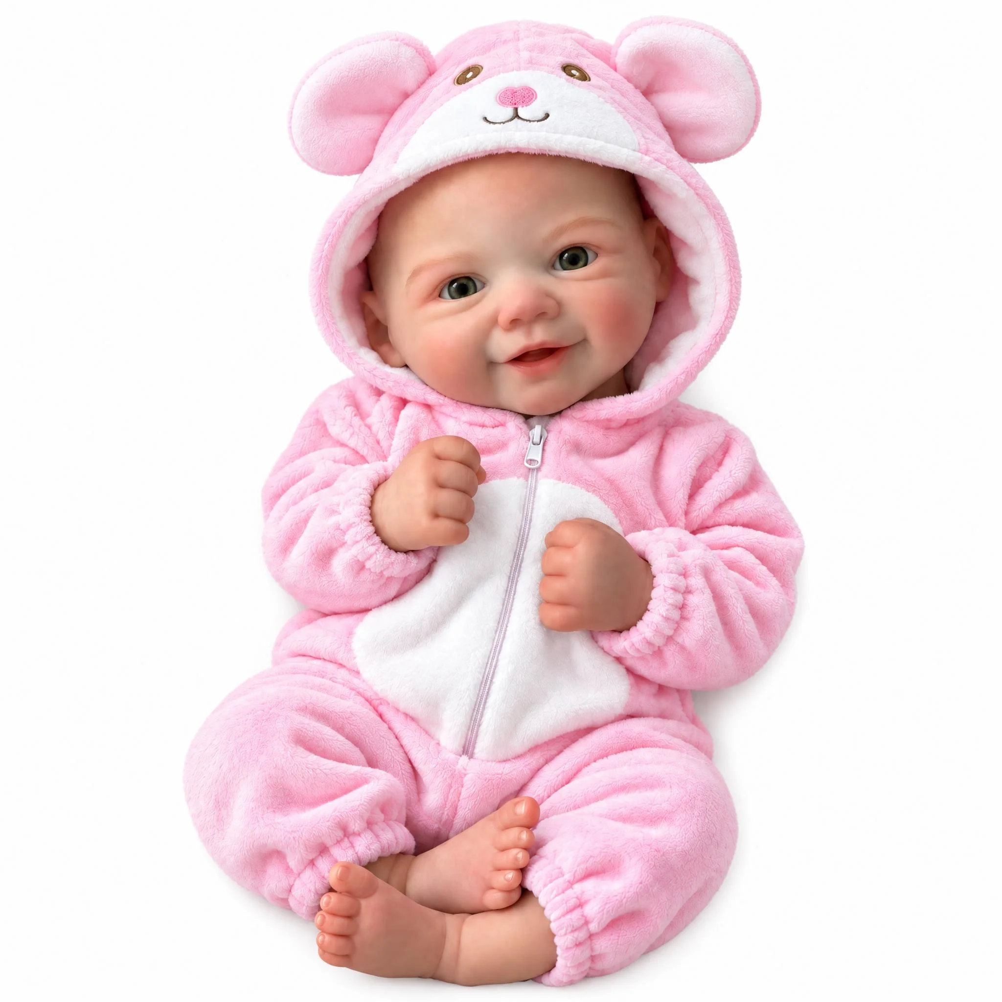 NPK Ultra Soft Platinum Silicone Doll New 16inch Vivienne Super Soft Elastic Stretchable Baby Mouth Can Open With Pacifier