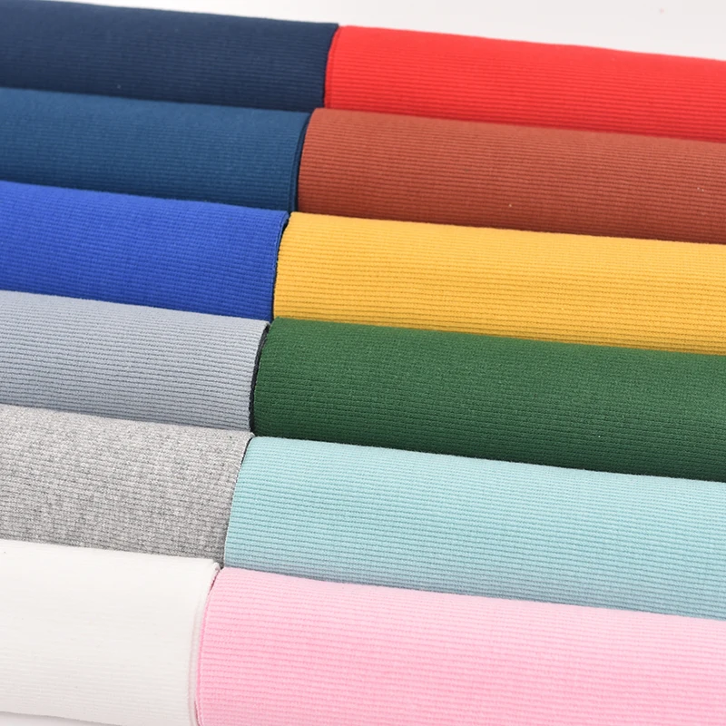 Rib Knit Fabric Cotton Lycra Jersey Fabric Stretch For Sewing Summer Garments Thin Rib Sewing Cloth 20*106cm