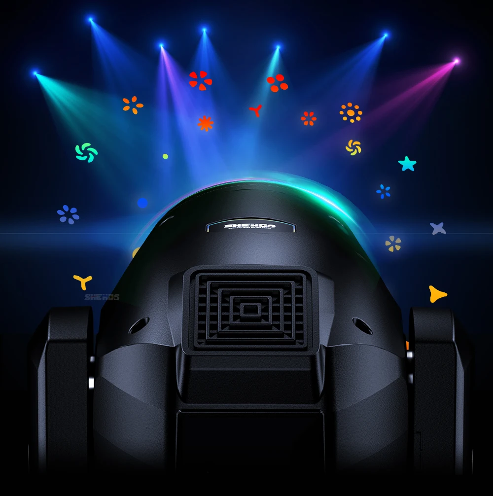 SHEHDS 230W 7R Super Beam Moving Head Blub DMX 512 Bühnenlichteffekt Professionell für Hochzeit DJ Disco Party 16/20CH 1,2 Grad – Detail 10