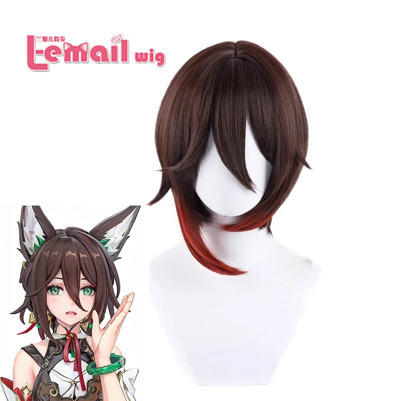 

L-email wig Synthetic Hair Game Honkai: Star Rail Tingyun Cosplay Wig 45cm Wigs Silicone with Ponytail Heat Resistant Wig