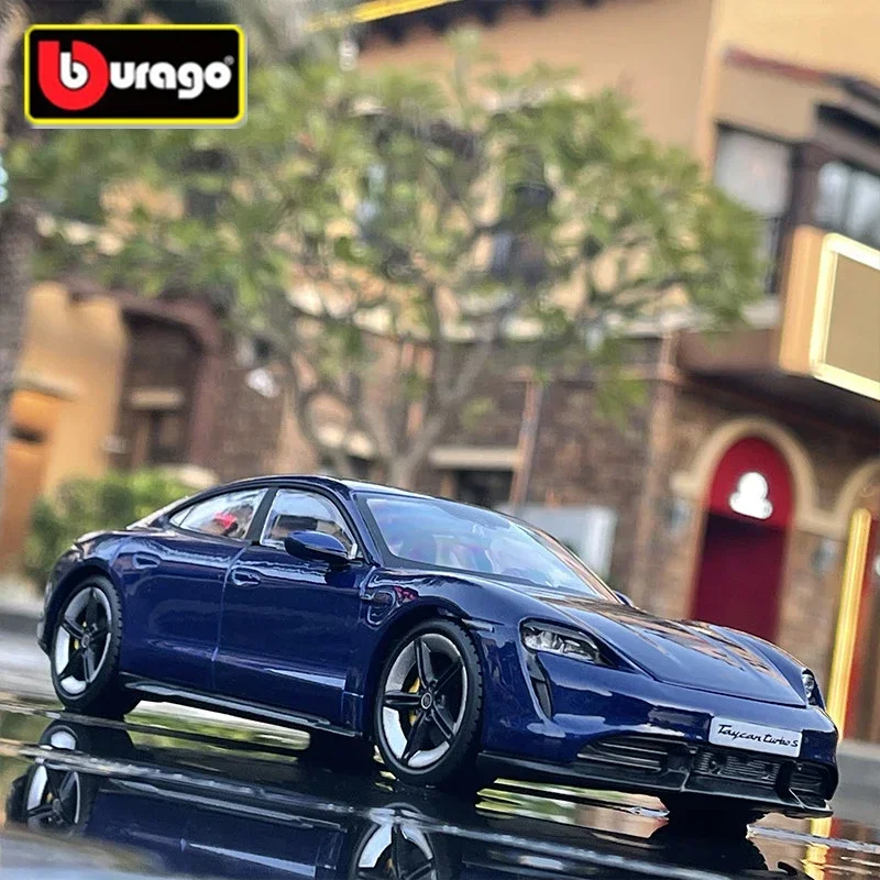 Bburago 1:24 Porsche Taycan Turbo S Coupe Alloy Car Model Diecast Metal Toy Sports Car Model Simulation Collection Kids Toy Gift