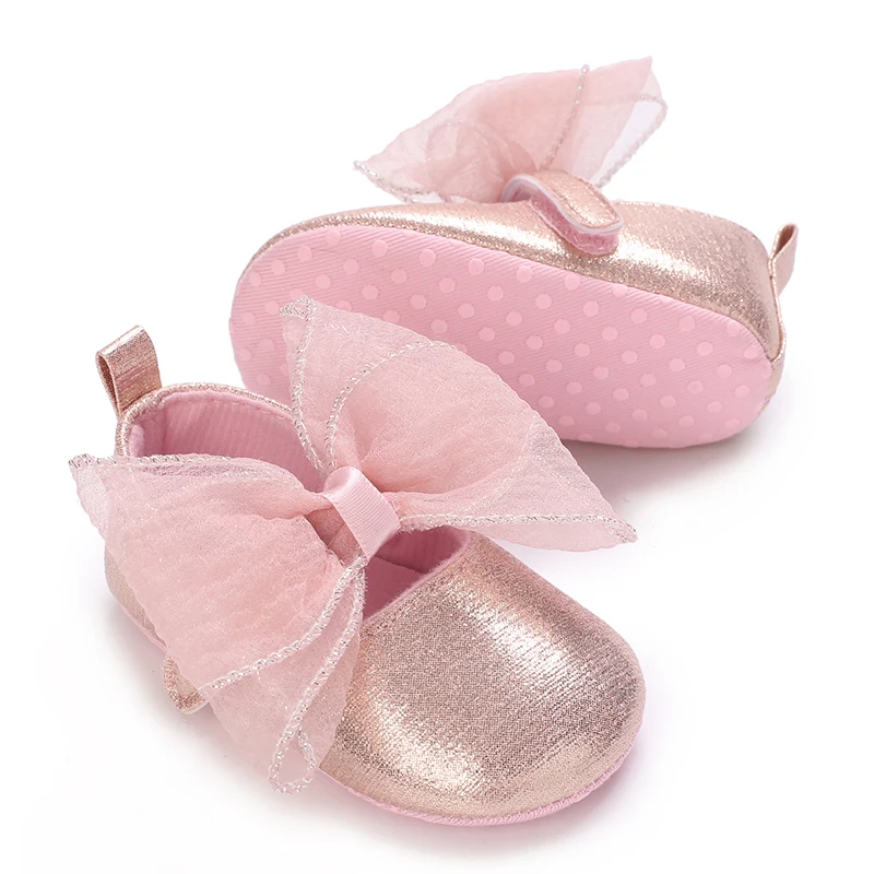 Zapatos de princesa para niña, calzado informal de tela con lazo inferior, de suela suave, a la moda, para primavera y verano