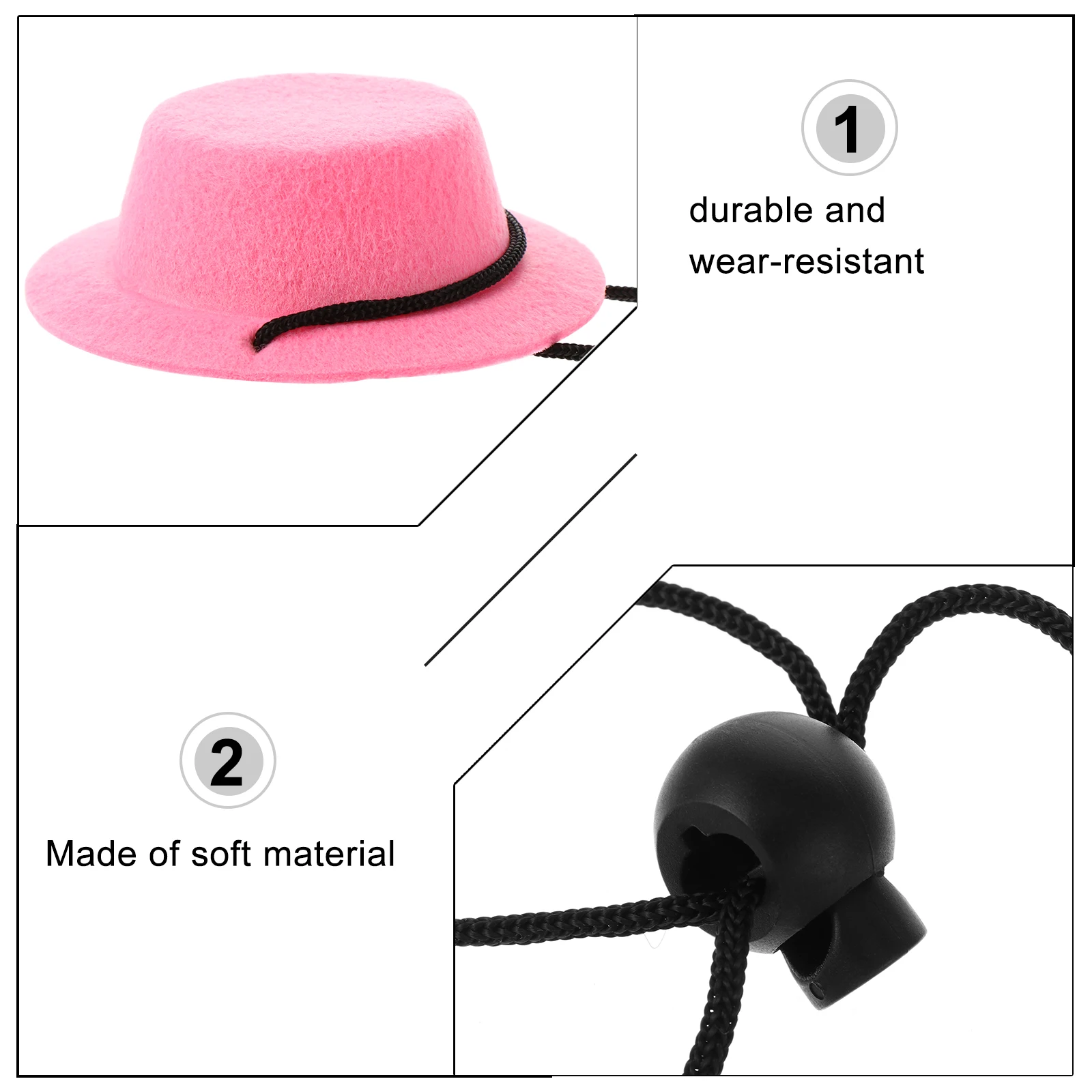 

2pcs Small Pet Hat Bow Tie Set for Rabbit Hamster Chinchilla Cute Bunny Costume Accessory Durable Wear Resistant Pink Pet Outfit