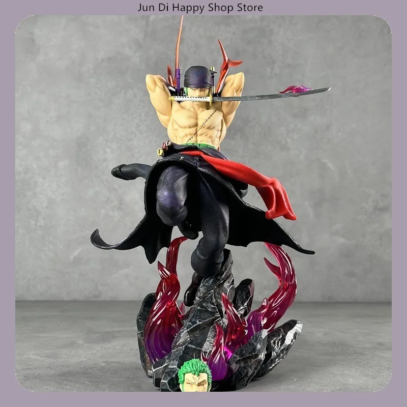 

28CM One Piece Roronoa Zoro Three-Sword Style Double head interchangeable Animation statue The Birthday Gift