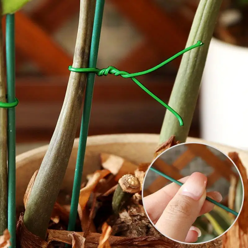 Plant Support Sticks 10pcs Plant Stakes Support with 20m Ties Bendable Garden Plant Support Sticks to Hold up Plants Plant Stem