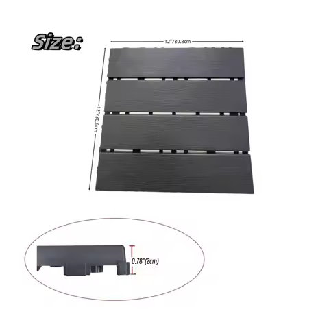 Plastic Interlocking Deck Tiles,36 Pack Patio Deck Tiles,12"x12" Square Waterproof Outdoor All Weather Use, Patio Decking Tiles