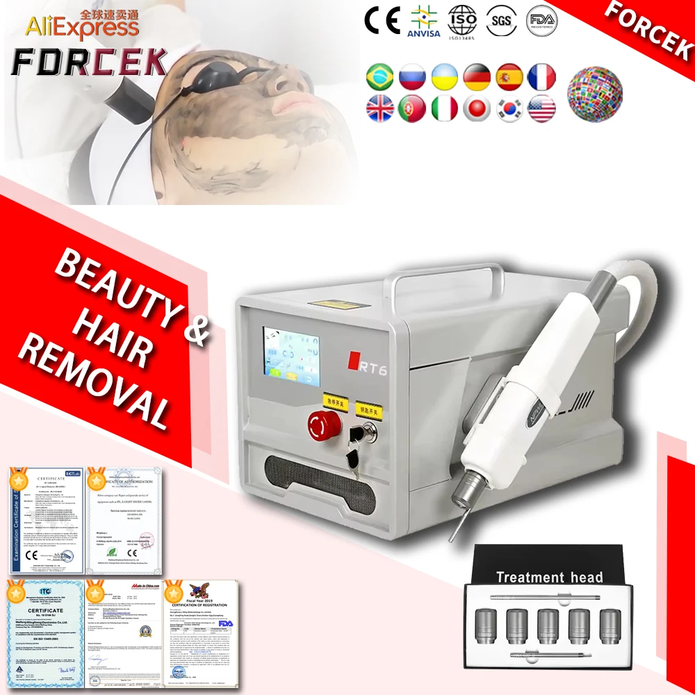 

Portable Q switch Nd Yag laser tattoo removal machine 1064nm 532nm 1320nm skin whitening Eyesbrow pigment removal Machine