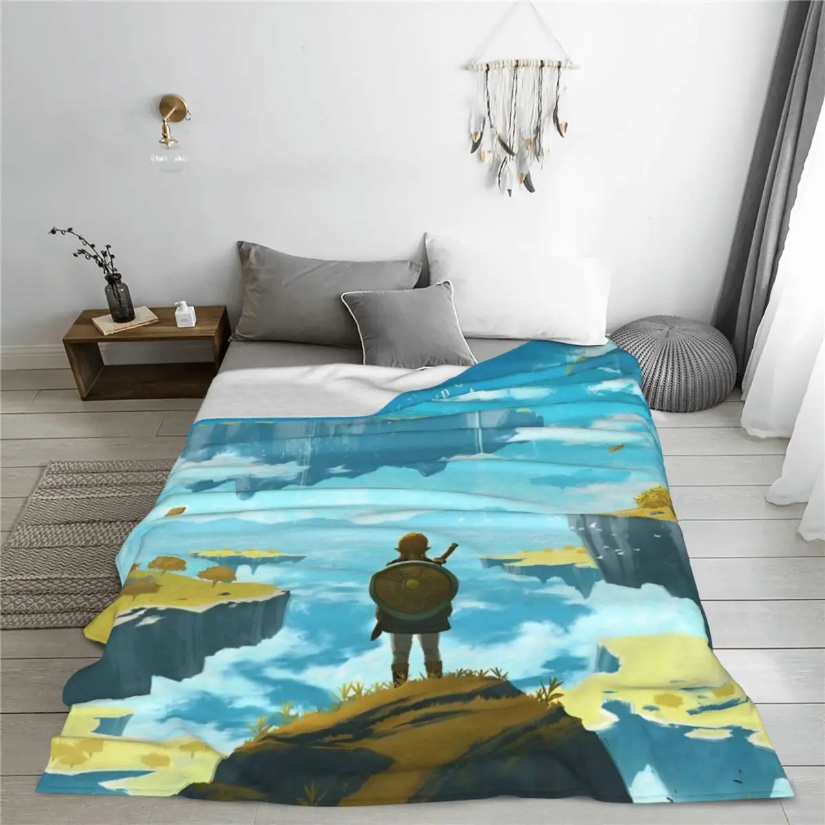 Z-Zelda-a-Link Cartoon Game Blanket Fleece Decoration Multi-function Lightweight Throw Blanket for Bed Bedroom Bedspread