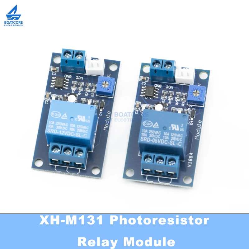 1PCS XH-M131 Light Control Switch Module DC 5V 12V 24V Photoresistor Relay Sensor 10A Brightness Automatic Control