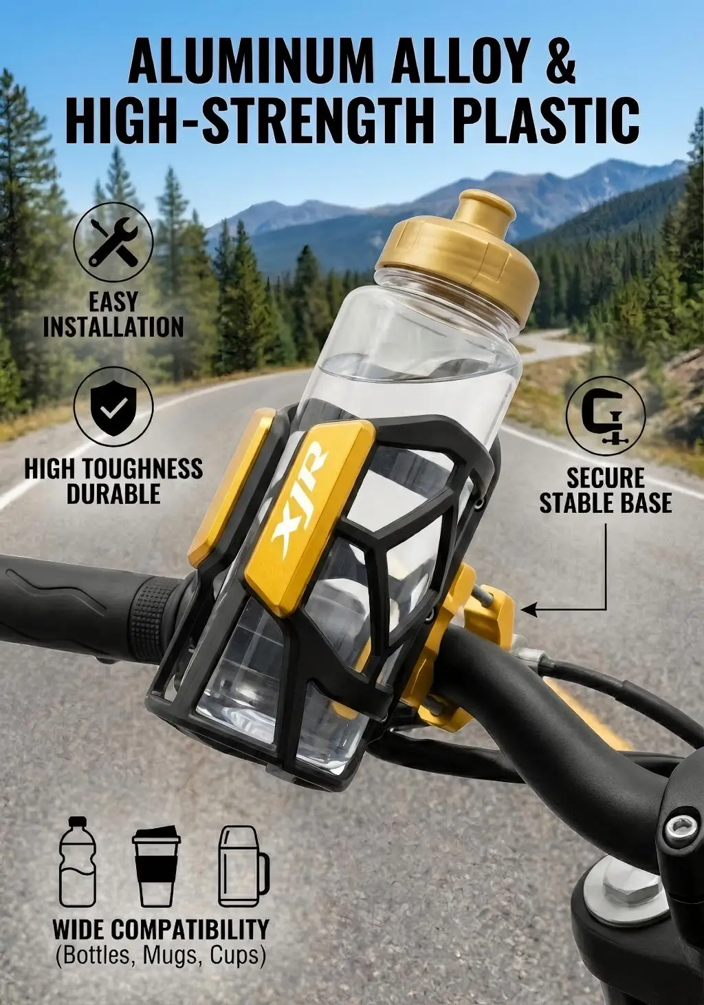 

Для YAMAHA XJR 1300 XJR1300 XJR1200 XJR 1200 2017 2018 2019 2020 Универсальный высококачественный держатель для напитков/воды для мотоцикла