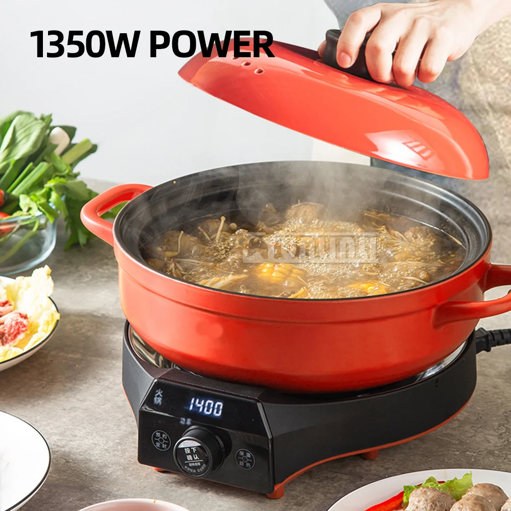 وعاء تسخين كهربائي سيراميك متعدد الوظائف منزلي ، آلة طهي ، نوع منقسم 5 لتر ، وعاء طين حساء