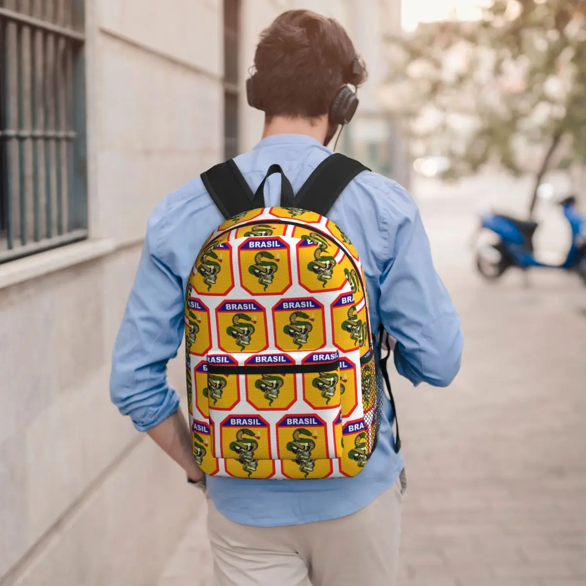 The Smoking Snake Brazilian Expeditionary Force Pacht Student Backpack School Bag Hiking Travel Daypack Bookbag Shoulder Bags