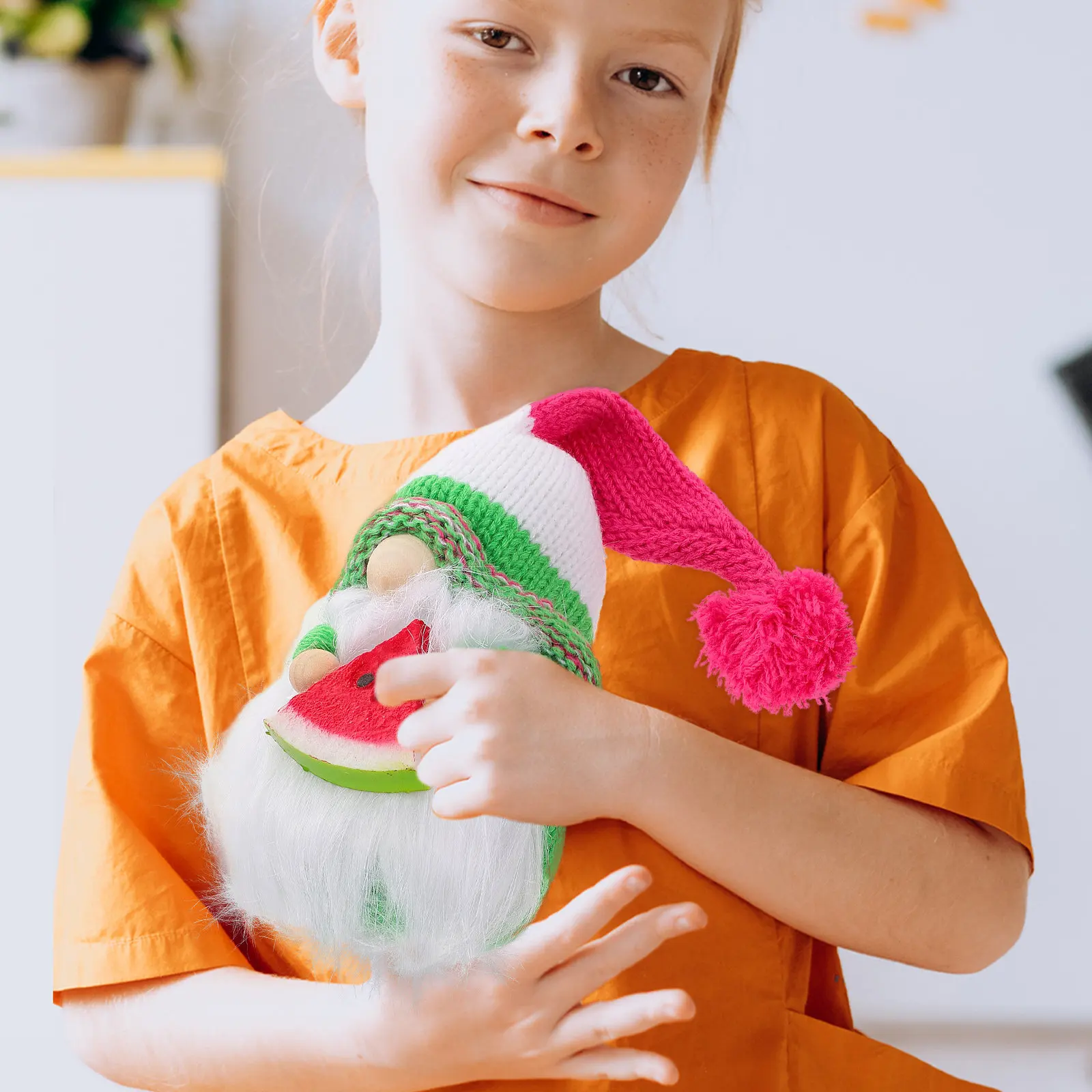 

Декоративная фигурка гнома-арбуза, милый кавайный декор для сада и дома, украшение в тематике пляжной вечеринки, праздничный подарок для женщин, маленький размер