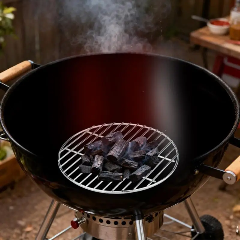 Runder Holzkohlerost aus Edelstahl, Grillrost, Ersatz für Grill- und Campinggrills Freien, Teil B03E – Detail 3