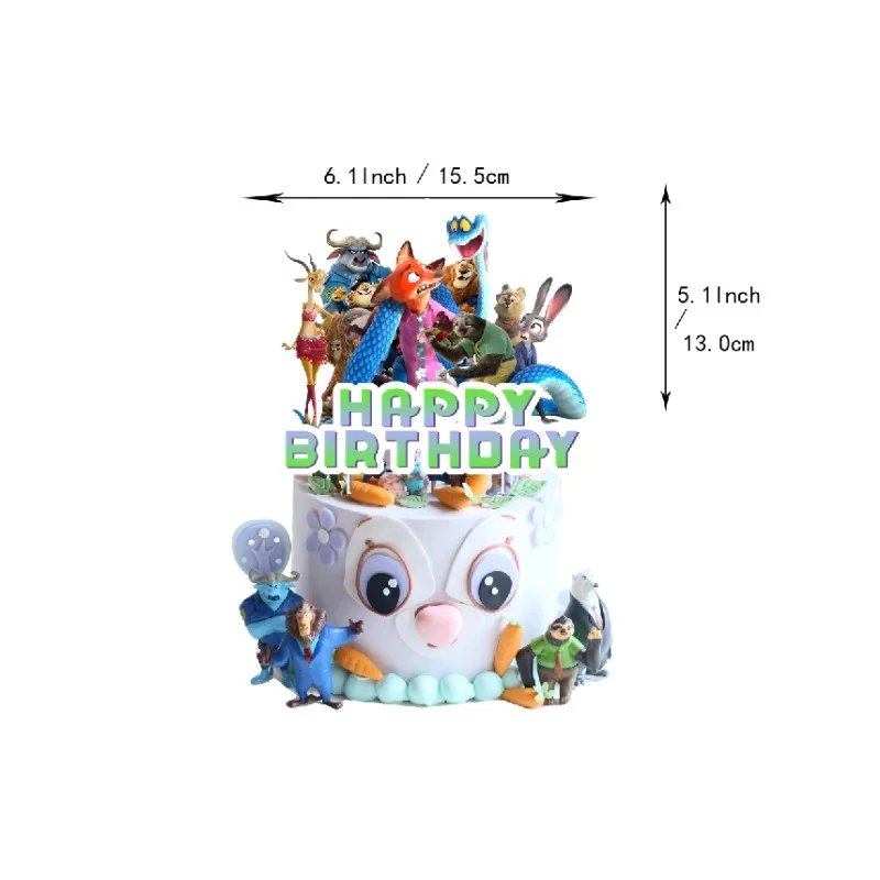 Zootopia 2 زينة حفلة عيد الميلاد تحت عنوان Zootopia 2 بالونات كعكة القبعات العالية