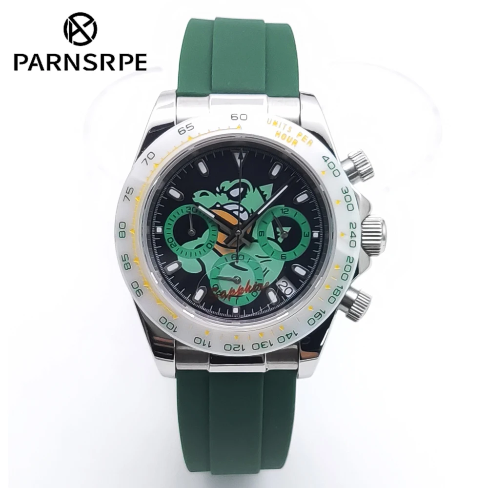 New 39MM Men's Multifunctional Quartz Watches Fashion design pattern dial VK63 wristwatch Luminous Luminous Sapphire  waterproof