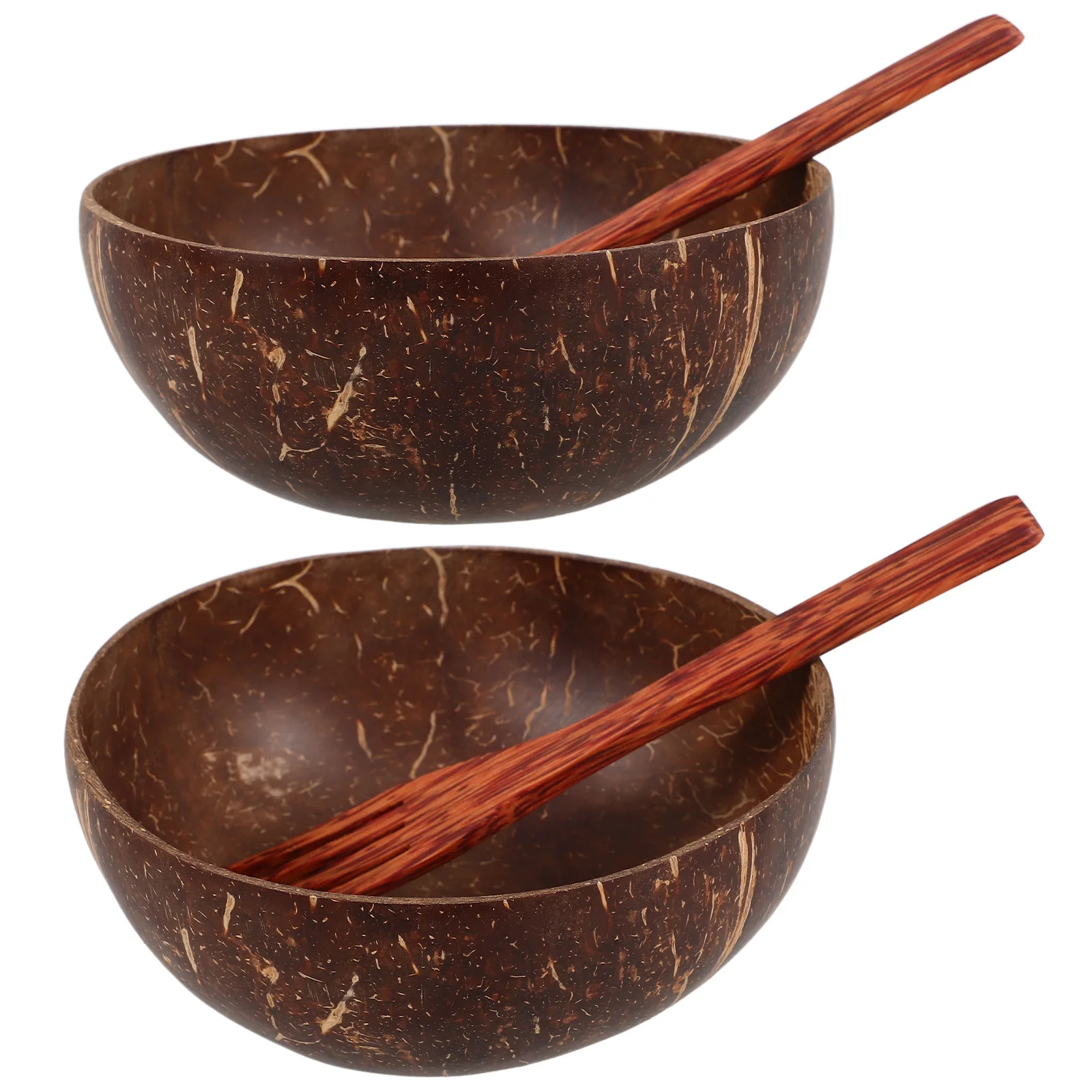 

2 set Coconut Shell Bowl Set Smooth Natural Multi-Function Food Serving Storage Salad Fruit Bowl For Home Restaurant Decor