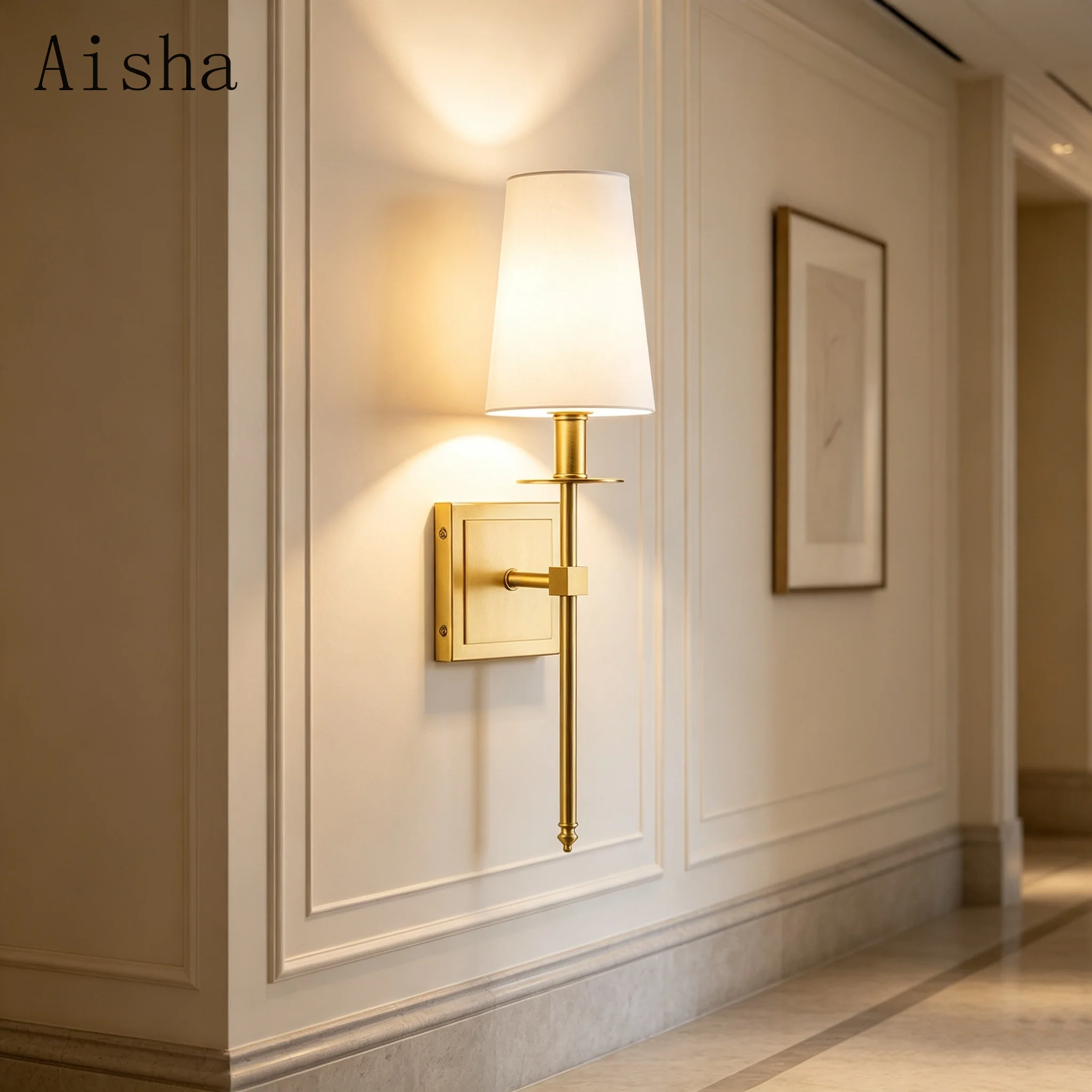 American Retro Industrial Style Wall Lamp Cloth Cover Light Bedroom Bedside Wall Sconces Bathroom Bathroom Lighting Fixture
