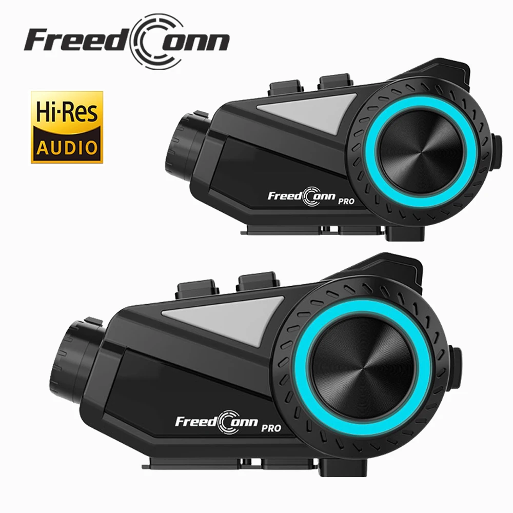 Freedconn Motorcycle Helmet Headset Dash Cam Group Intercom Motor Auto DVR WiFi App 1440P 8 Riders 800M Music Share FM