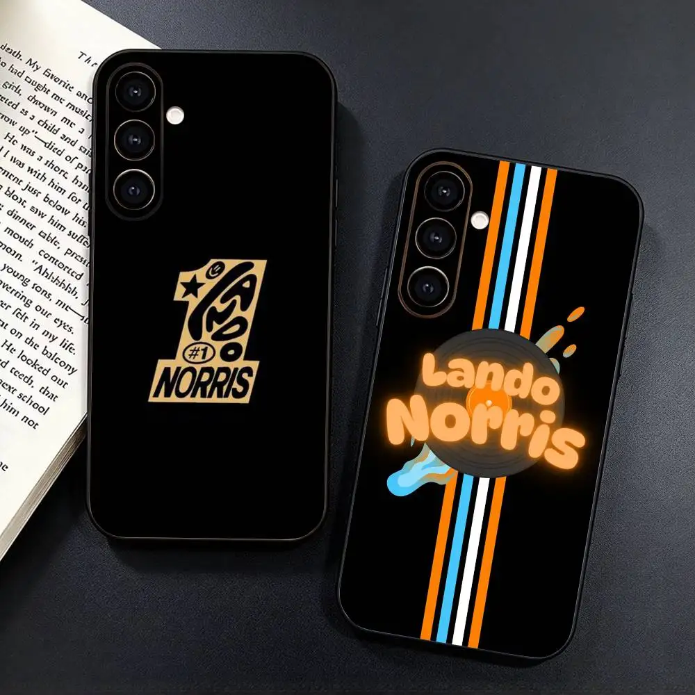 Racing Driver Lando N-Norris Phone Case Black Silicone Soft For Samsung Galaxy A73,A72,A71,A70,A53,A52,A51