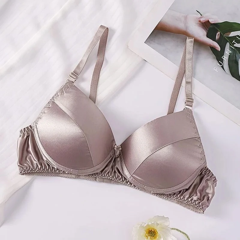 ملابس داخلية نسائية مثيرة بدون خياطة قطعة واحدة ملابس داخلية نسائية لاسلكية بفيونكة رافعة للصدر وبطانة حريرية 3/4 كوب مريح فاخر وحملي #2