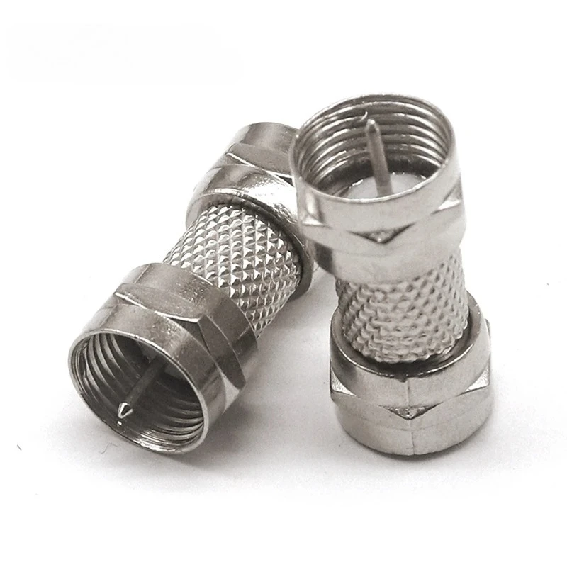 

10pcs British thread F male to male double pin F male straight to opposite set-top box double pass revolution joint