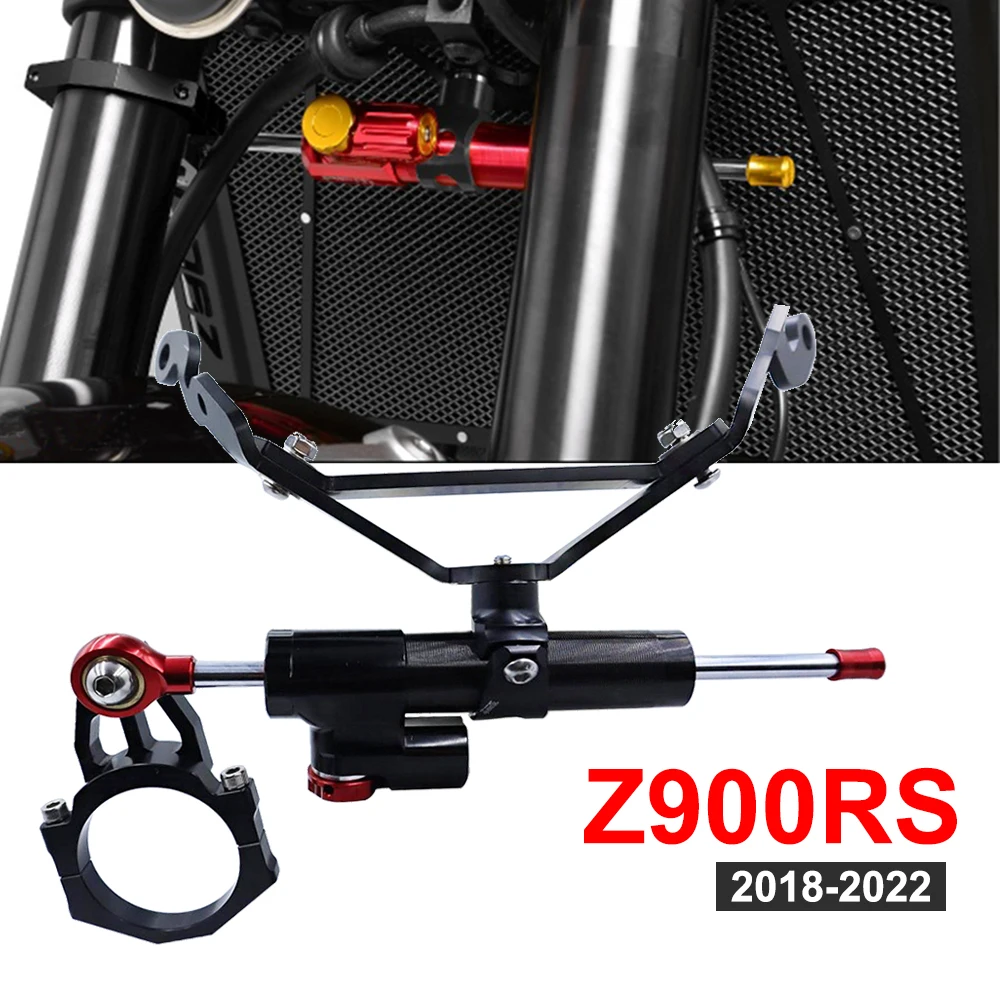 CNC Aluminum Adjustable Motorcycles Steering Stabilize Damper Bracket Mount Kit For Z900RS Z 900RS 2018 - 2022