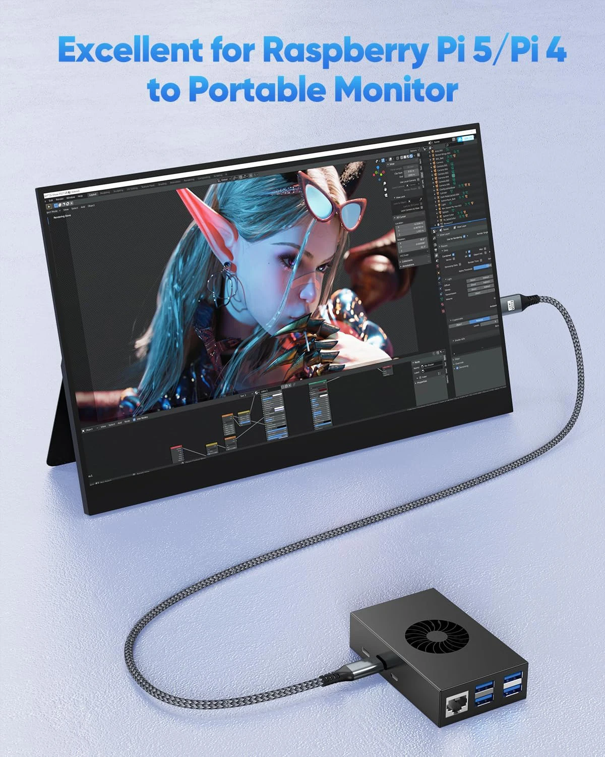 Spring Coiled Micro to Mini HDMI‑compatible Cord, 8K 4K UHD Video Cable for Raspberry Pi 5 4 DSLR Camcorder Portable Monitor