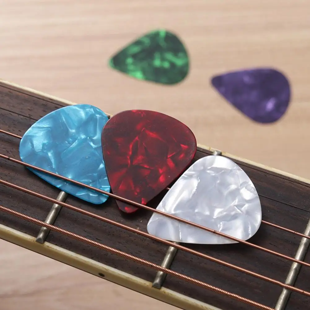 JEPicks-Plectres en celluloïd pour salariés acoustique, électrique, basse, ukulélé, cœur d\'amour, variété fine, 0.5mm, 0.75mm, 30 pièces