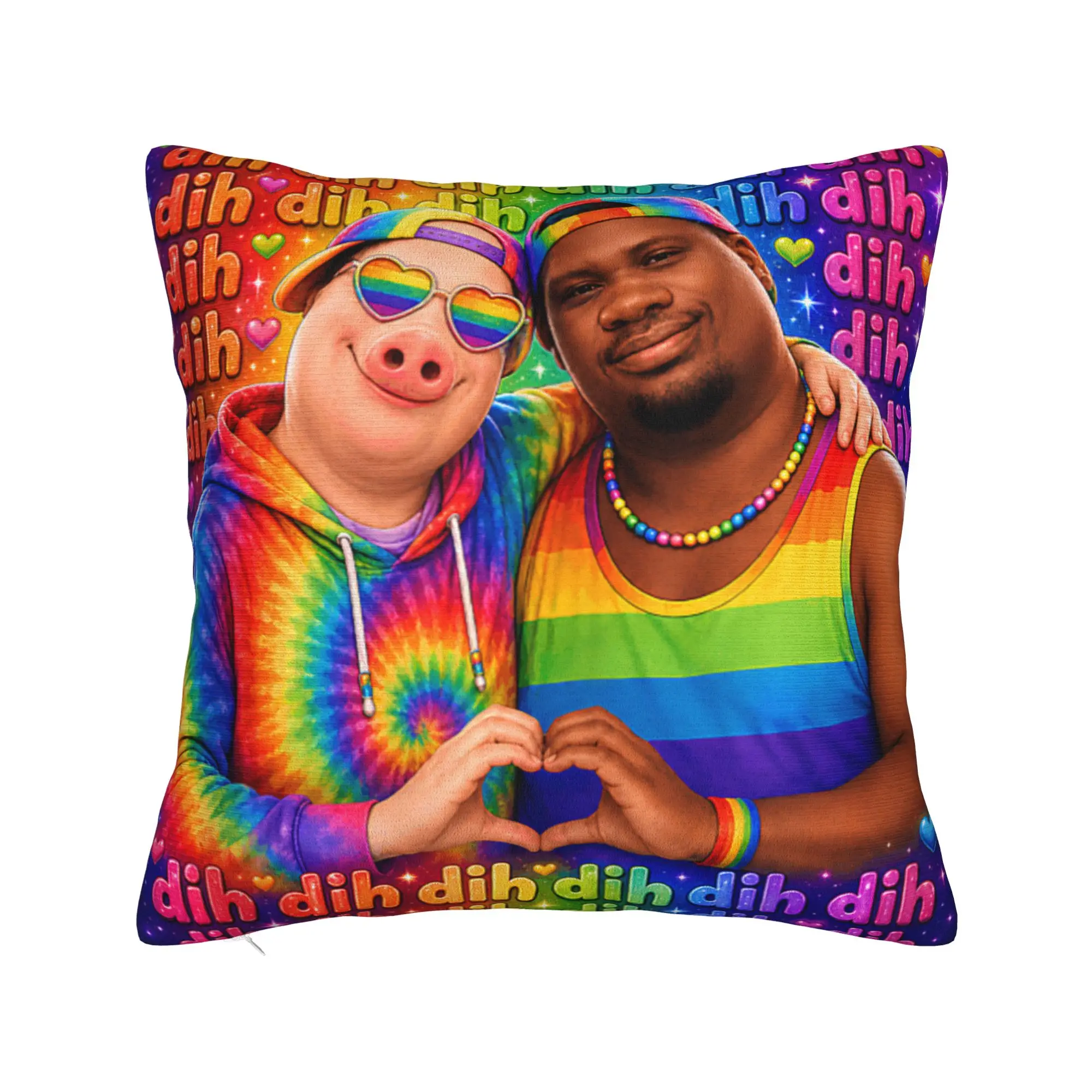 John Pork Dequavious Pork Dih Gay Pride Month Brainrot Meme Pillow Cover  Vintage Pillow Case For Living Room Chair Pillowcases
