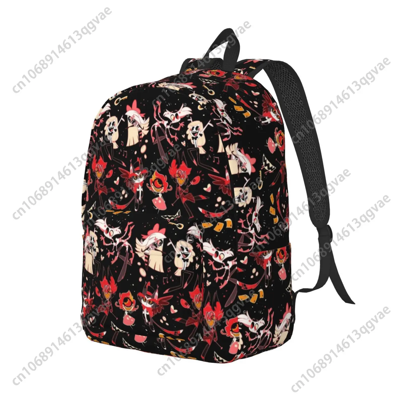 Hot Comics Fashion Cartoon Hotel Hazbin Custom Canvas Lightweight Backpack Fashion Durable Student Men Women Business Daypack