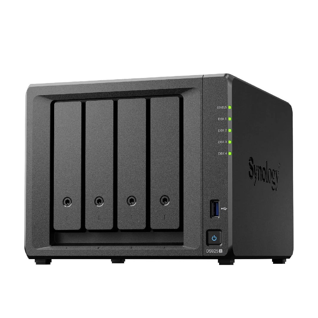 Synology DS925+ 4-Bay NAS Enclosure 4GB DDR4 ECC SODIMM 4-Bay DiskStation Network Cloud Storage Server (Diskless)