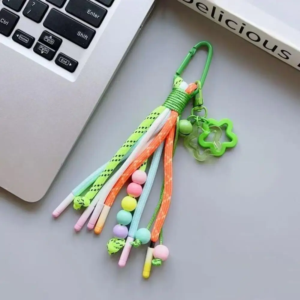 Colorful Trendy Woven Pendant Mobile Phone Pendant Hanging Rope Bag Keychain Accessories DIY Accessories