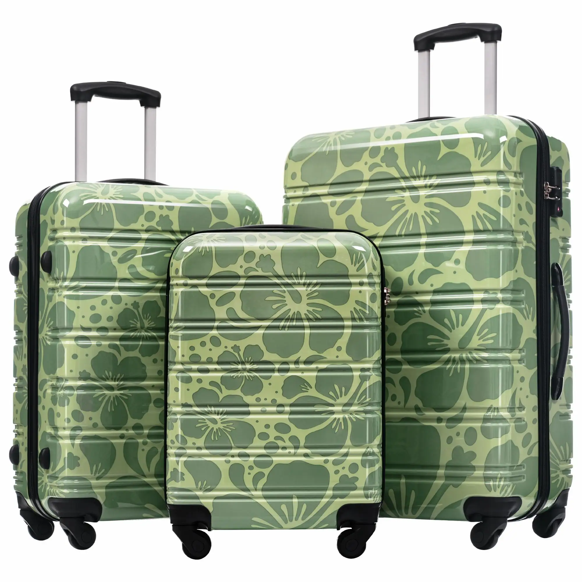3 Pc Lightweight PC Hardshell Luggage Set 20 24 28 Inch Spinner Suitcases with TSA Lock for Easy Travel