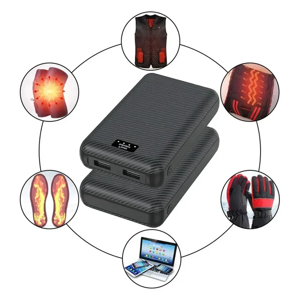 3A/30000mAh Power Bank 7.4V Portable Charger External Battery for Heating Vest Jacket Scarf Gloves Electric Heating Equipment