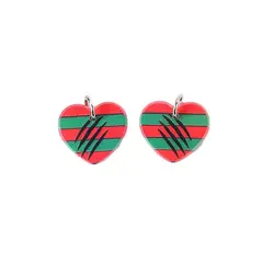 12Pcs Halloween Heart Charms Two Side Print Acrylic Skull For Necklace DIY Making Accessories
