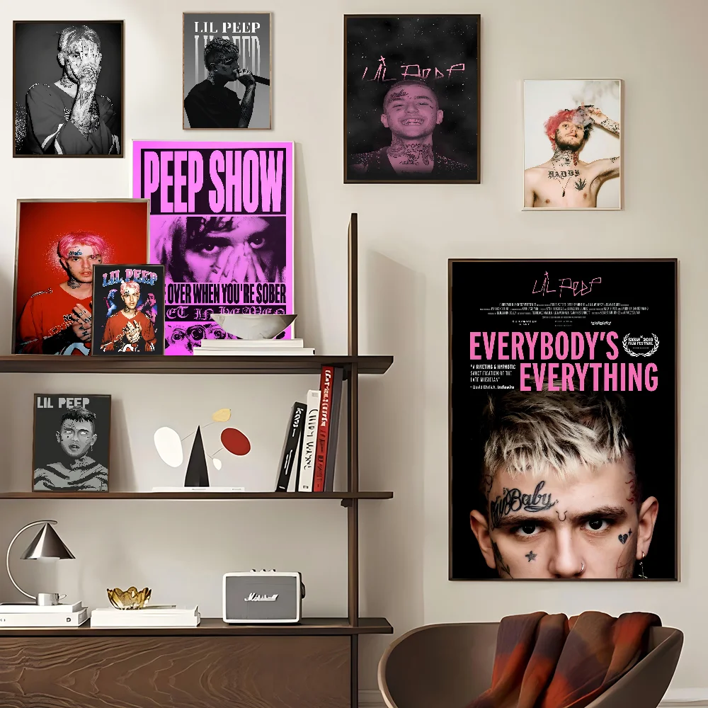 L-Lil P-Peep Hot Singer DIY Sticky Poster Fancy Wall Sticker For Living Room Bar Decoration Wall Decor