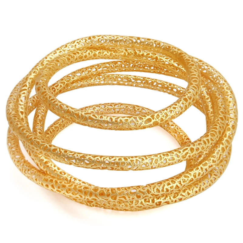 IVOG Intertwined Hollow Mesh Bangle Brass Women Daily Pulsera Brazalete Multi Loop Unique Textured Statement Fashion Jewelry