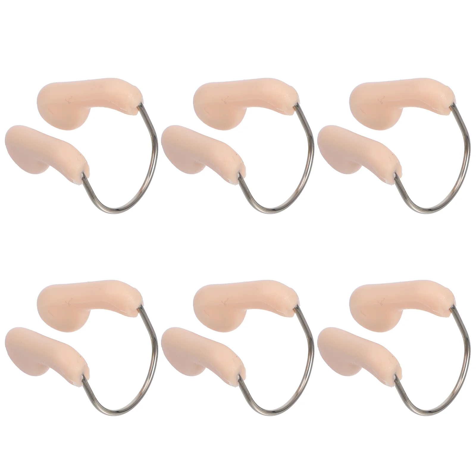 6 PCS Nose Plugs for Swimming Kids Prevent Choking Clip Tinsel Pattern Silicone Child Adult Pool