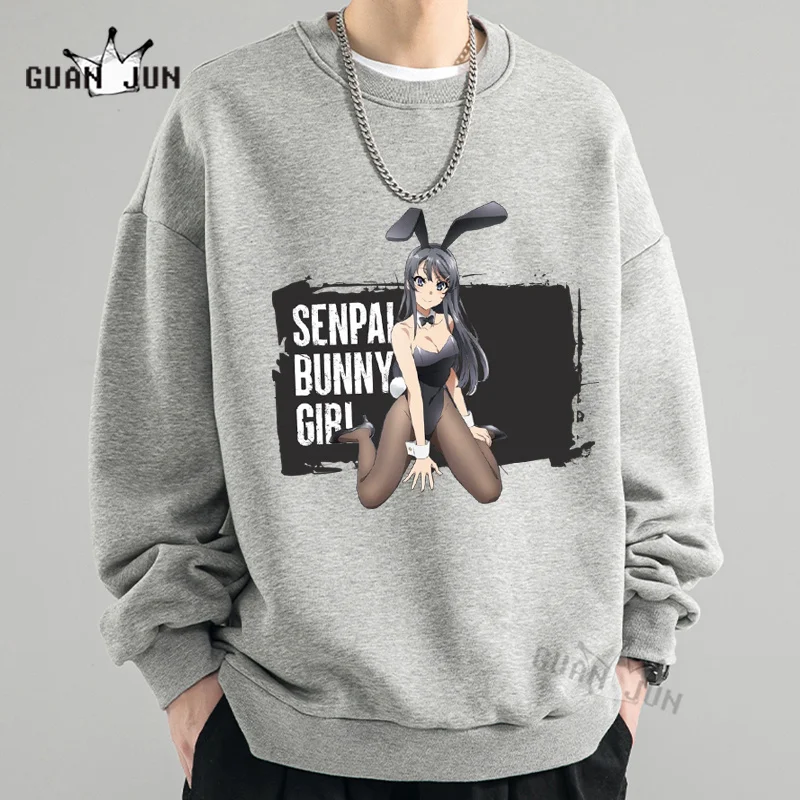 

Sakurajima Mai Bunny Girl Man Sweatshirt Japan Anime Streetwear Harajuku Hoodie Mens Punk Japan Style Pullovers Long Sleeve Tops