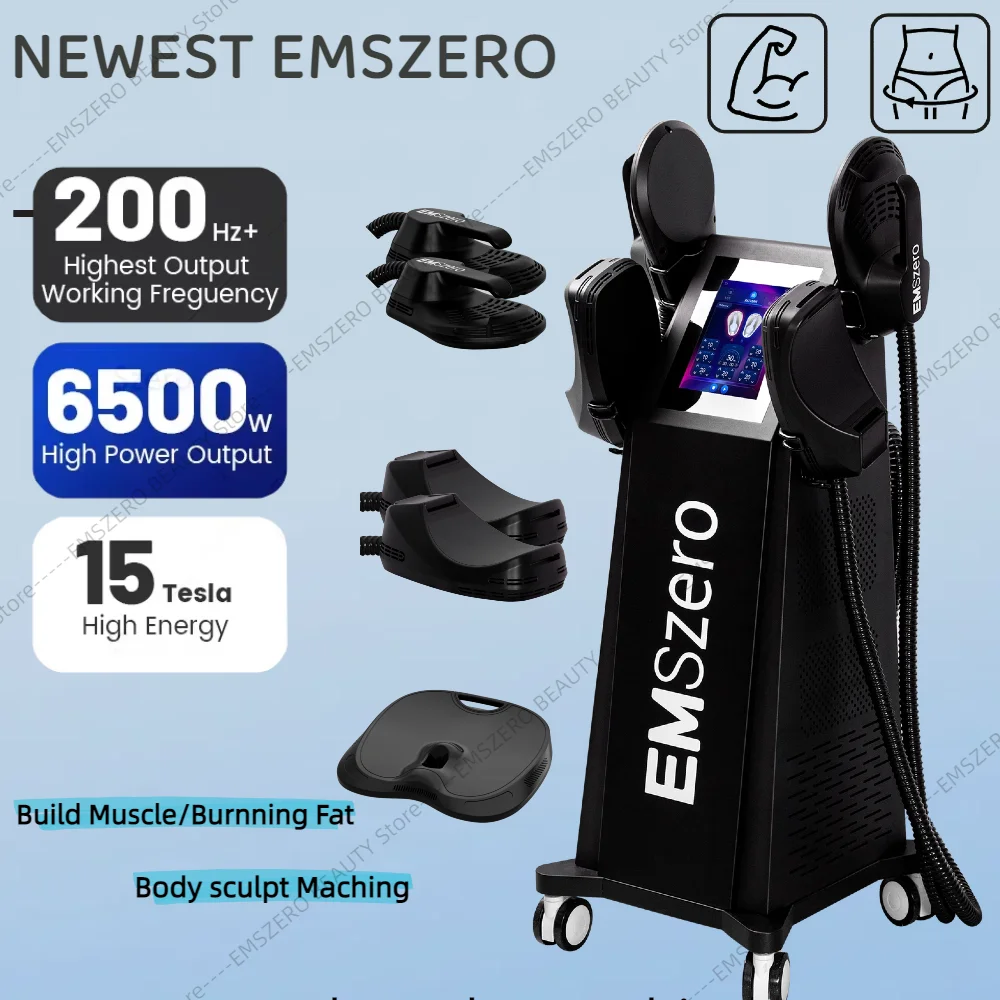 Professional Myoslim EMS Neo Body Sculpt EMS Zero Ultra Pro 6500W 4 Handles RF Hi-emt Muscle Stimulate Slimming Machine