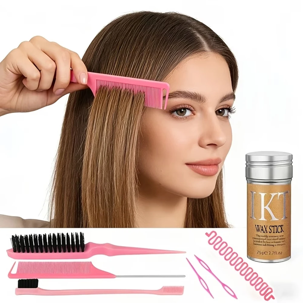 7pcs Hair Styling Care Set with Hair Wax Comb Braid Tool & Fishtail Maker for Easy Hair Management And Flyaway Control