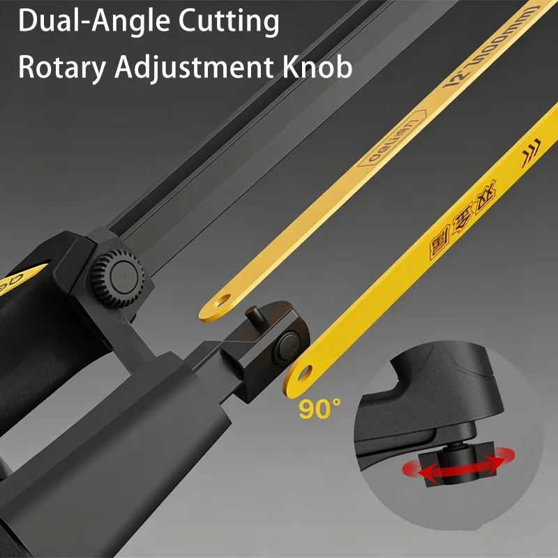 12 Inch Aluminum Square Tube Hacksaw Frame And Adjustable Steel Saw For Metal Plastic Pipe Cutting Workshop Hand Tool Equipment - view 4