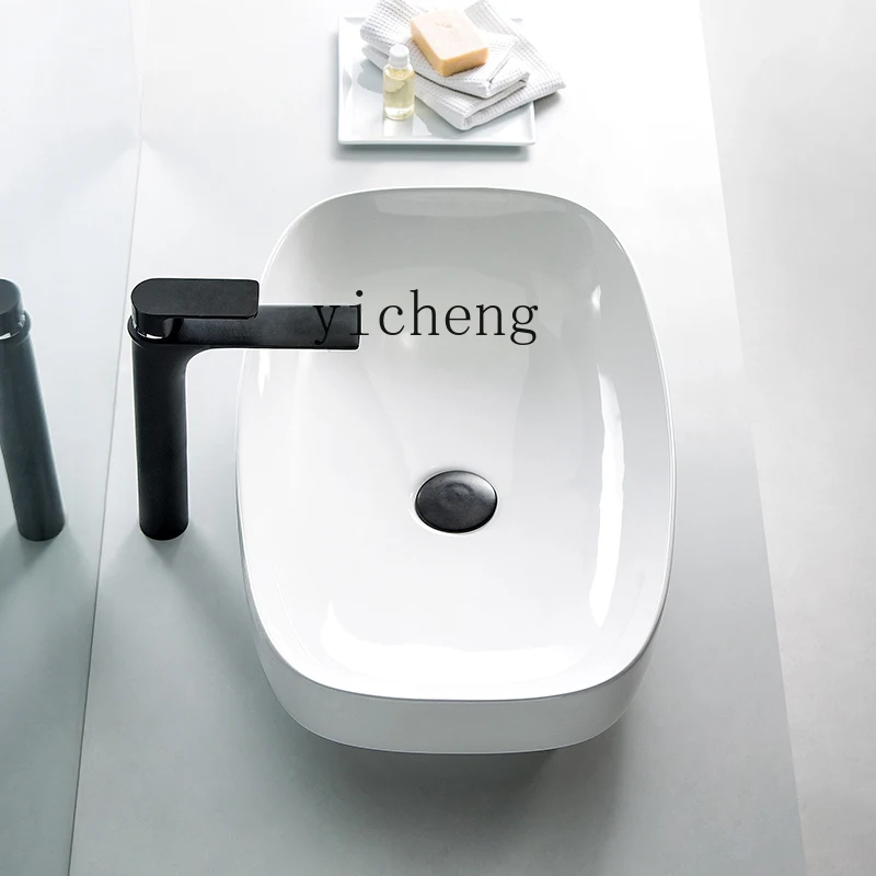 

XL Mid-Basin Semi-Household Square Table Basin Wash Basin Ceramic Basin Washbasin