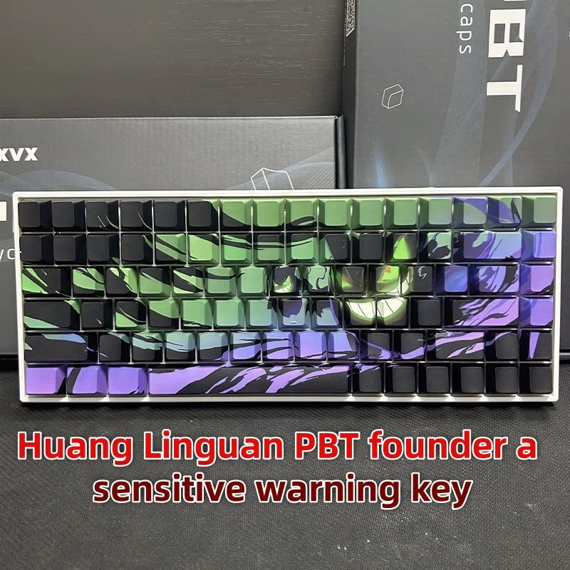 New 131 Key Mechanical Keyboard Keycaps Blackened Geng Gui Personality Translucent Keycaps Pbt Material Creative Sublimation