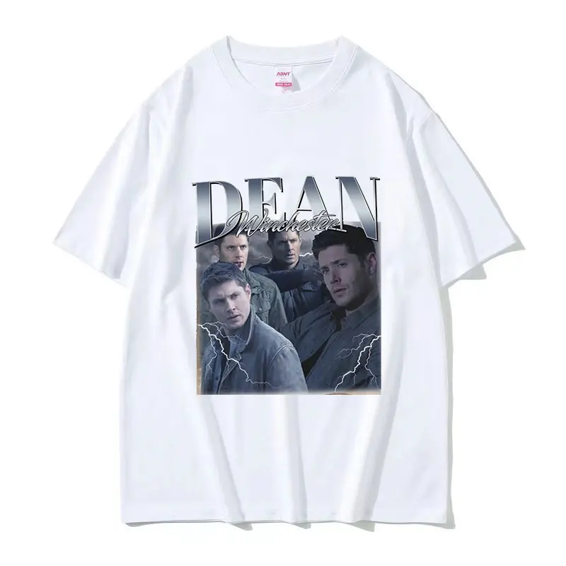 Dean Winchester Retro Graphic T Shirt Men's Fashion High Quality O-Neck T-shirts Man 100% Cotton Oversized T-shirt summer Unisex