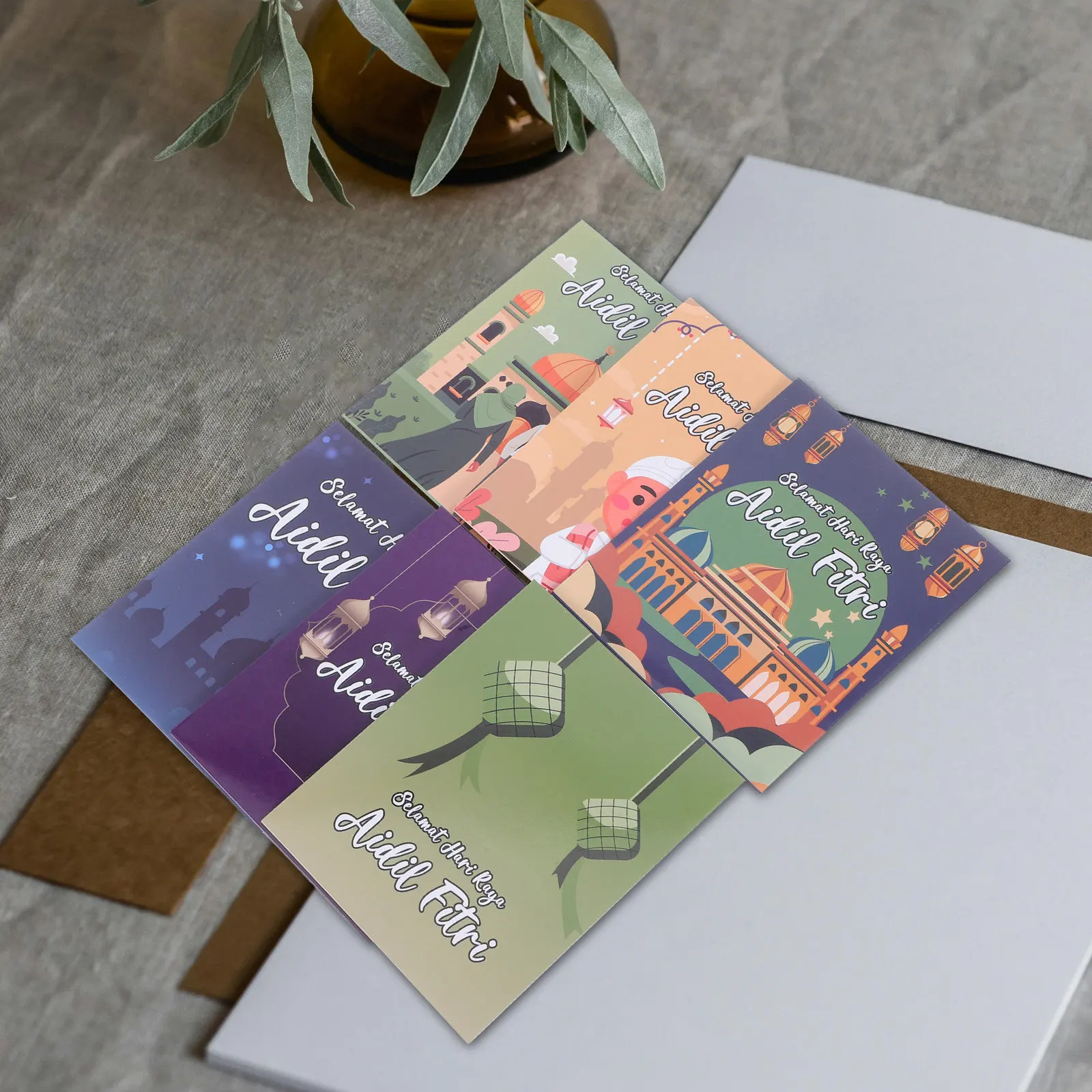 

6Pcs Eid Mubarak Envelopes Spacious Cash Holders Premium Paper Money Envelopes for Ramadan Eid Gifting Blessing Invitations