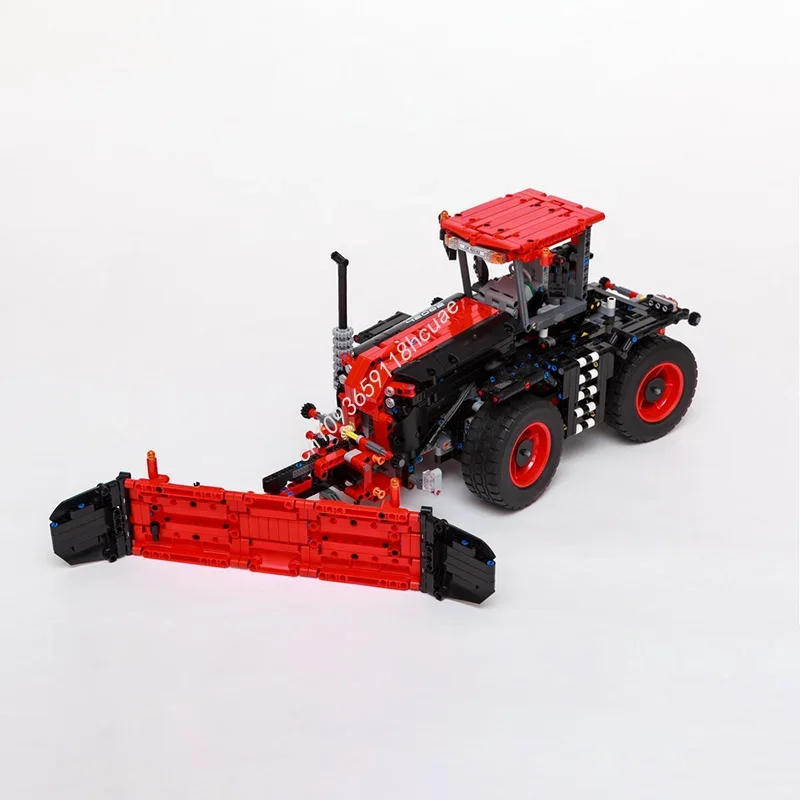 3385PCS MOC Traffic Claas Xerion 5000 TRAC VC With 8 Attachments Technology Model Building Blocks Stacking Bricks Creative